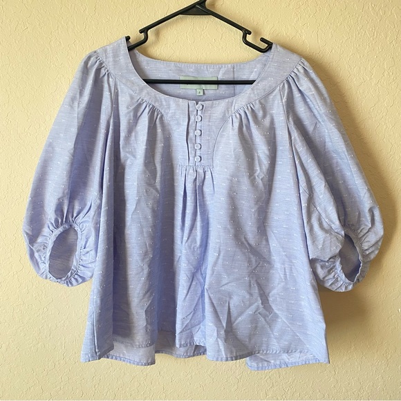 Tuckernuck | Women's Chambray Inara Blouse Light Blue Size Small - Picture 4 of 10